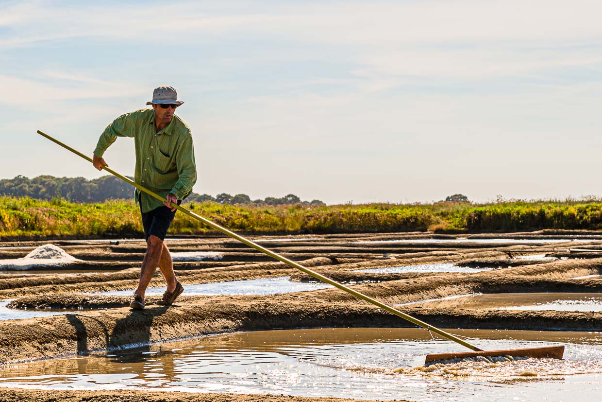 Brittany Guerande: Salt farmer at his daily work / © Photo: Georg Berg