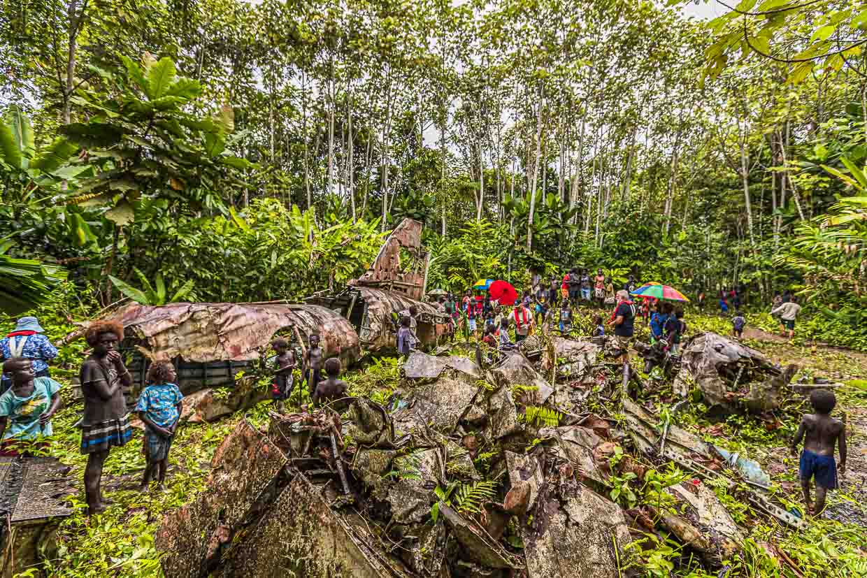 In the jungle of Bougainville still lie the wreckage of the Mitsubishi G4M aircraft in which General Yamamoto Isoroto was shot down on April 18, 1942 / © Photo: Georg Berg