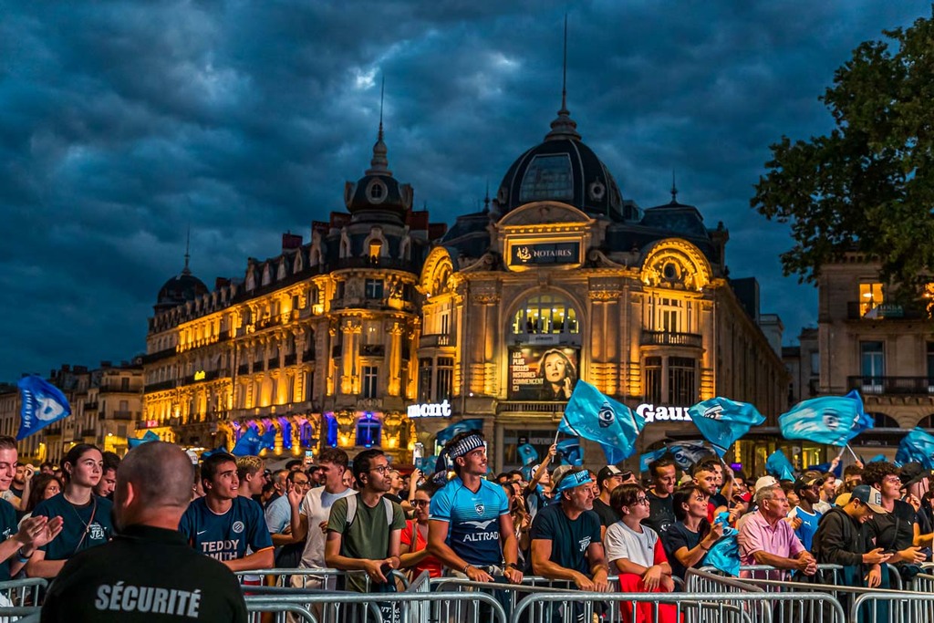 Montpellier celebrates the 2022 French Rugby Championship at the Place de la Comédie / © Photo: Georg Berg