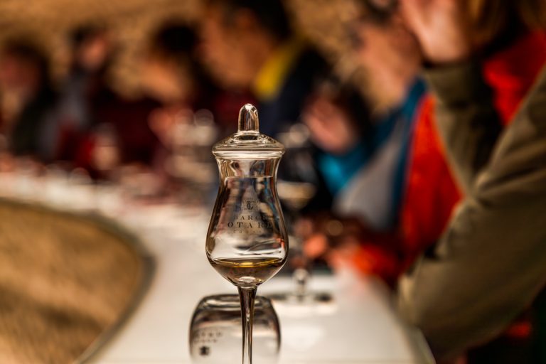 Tasting glass for cognac in the Baron Otard House at Cognac Castle. Guided tours and tastings combine the history of the château and the beginning of spirits production from the end of the 18th century / © Photo: Georg Berg