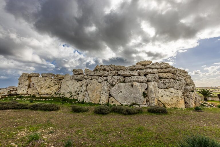 Some megaliths of the Ġgantija temples on the island of Gozo are